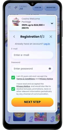 New account sign up check
